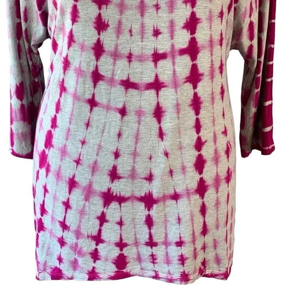 Jones New York Tie Dye Dolman Sleeves Pullover Tee Shirt Tops Size 1X Magenta - Picture 5 of 16